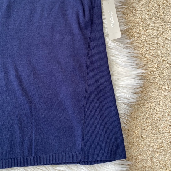 {Chico's} Sleeveless Knit Sweater Tank in Navy - Women's Medium (1) - Picture 4 of 7